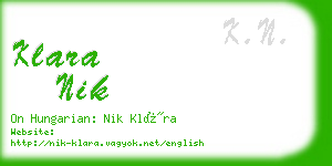 klara nik business card